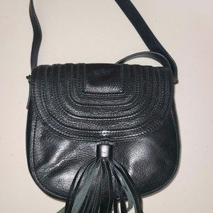 Fossil Emi Crossbody Leather Saddle Bag with Tassel